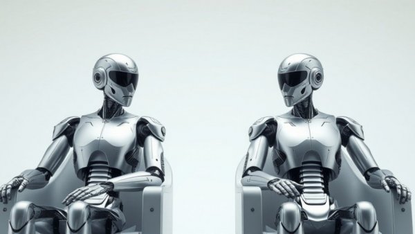 Futuristic AI robots in a clinic, representing AI in Veterinary Clinics.