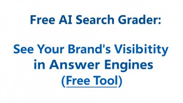 Text promoting AI search optimization tool in blue