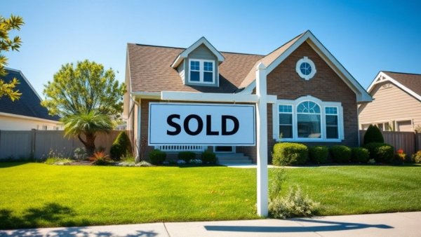 Charming suburban house with 'Sold' sign, suggesting best week to buy a house 2026.