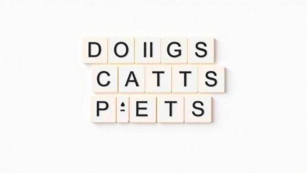 Word game showcasing 'DOGS', 'CATS', 'PETS' with 'CONGRATULATIONS!' message.