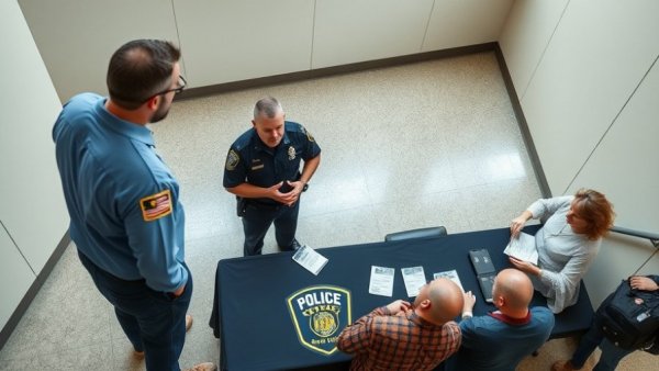 Cost of Drift in Police Hiring: Police officer at recruitment event