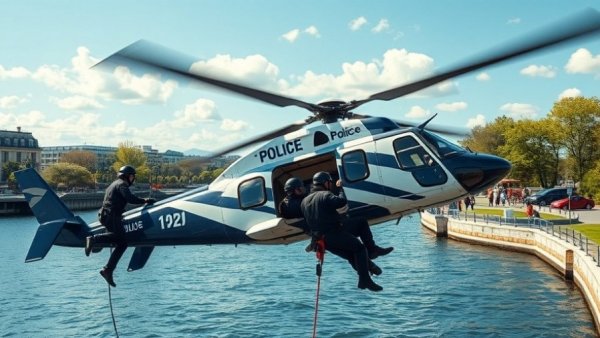 Purpose-built policing aviation in action above park