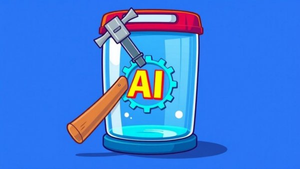 Cartoon emergency case with AI logo highlights skill gaps.