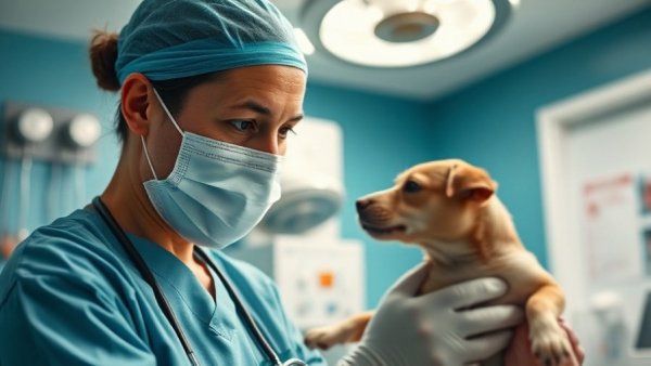 Veterinarian during small animal internship at UC Davis clinic.