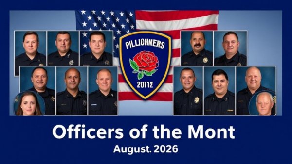 Officers of the Month, August 2026 award ceremony collage.