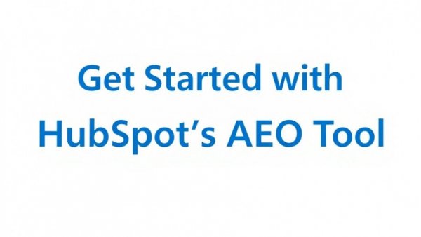 HubSpot AEO tool promotional text in blue