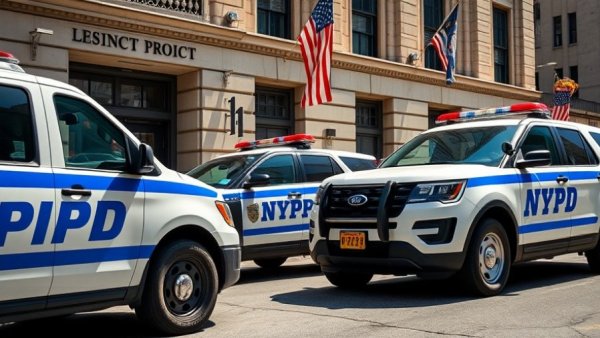Police vehicles parked outside station symbolizing community trust in policing.