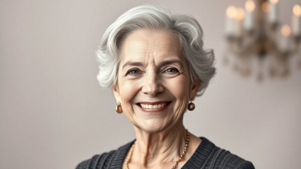 Confident older woman offering veterinary practice success advice
