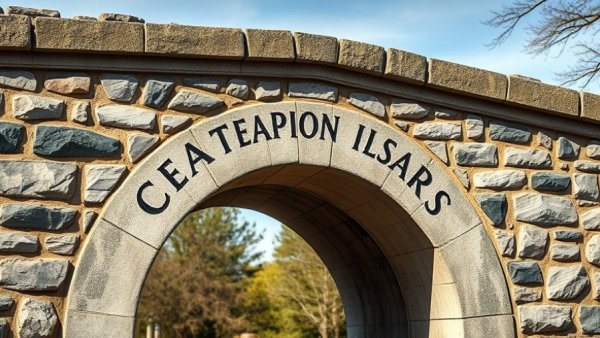 Stone arch bridge with captain insignia, representing law enforcement leadership.