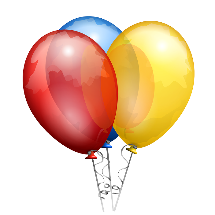 cartoon graphic - colored balloons - summer celebration