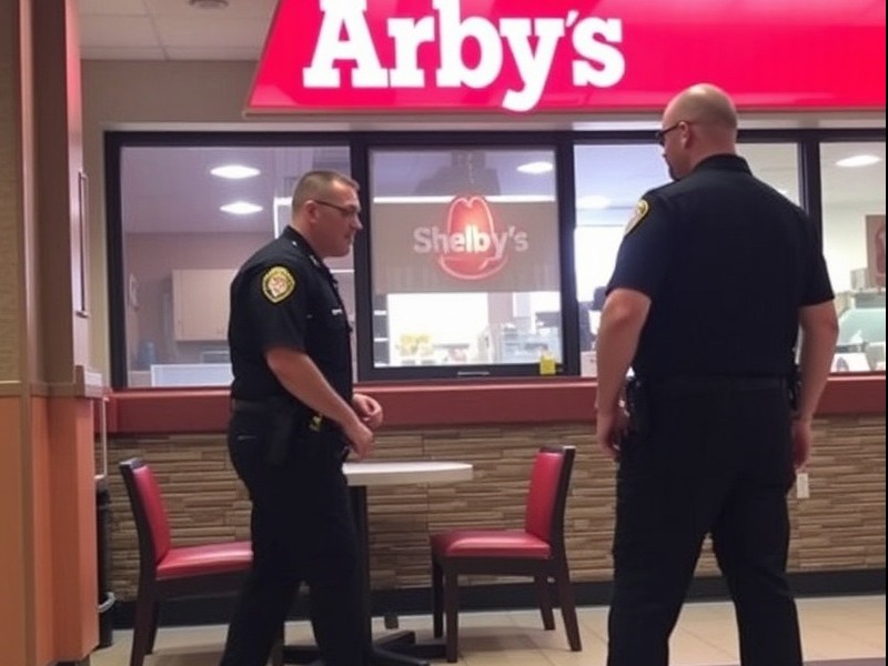 police encounter at an Arby's in Shelby, Ohio.