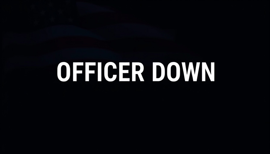 Officer Down tribute with American flag background.