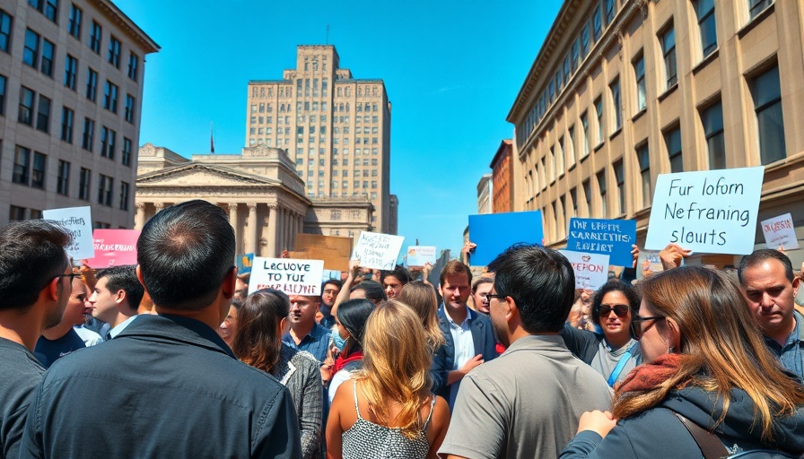 Inclusive group in peaceful protest for police reform.