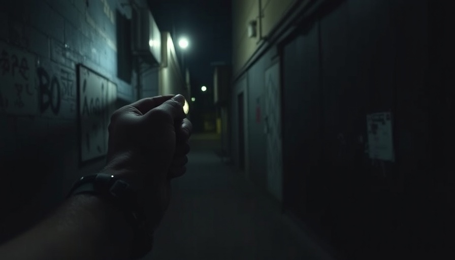 Atlanta Police exploring a dimly lit urban alley at night.