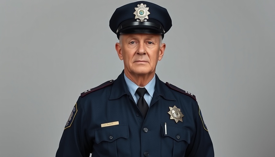 Portrait of a police officer symbolizing the criminal justice system.