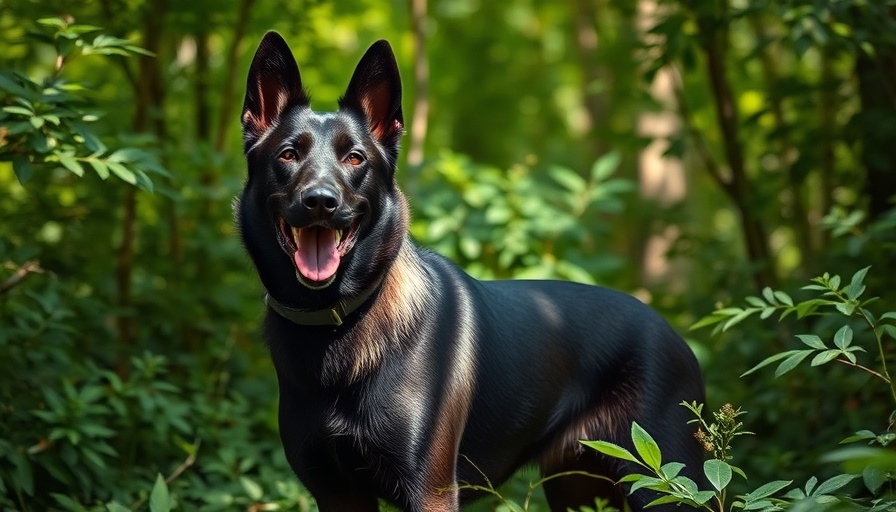 Alert K9 in forest setting finds suspect's gun.