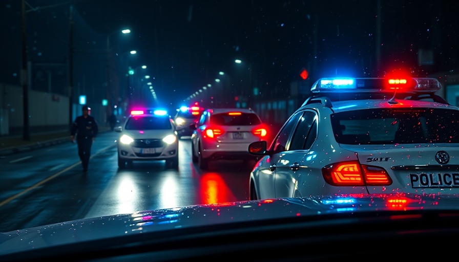 Police officers conducting PIT maneuvers in a nighttime pursuit.