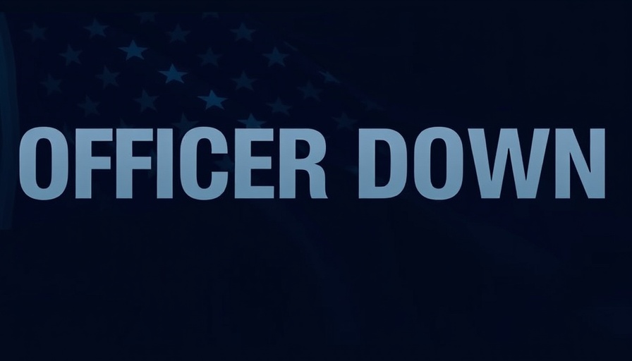 Virginia Beach Officers shot, 'Officer Down' text over dark American flag.