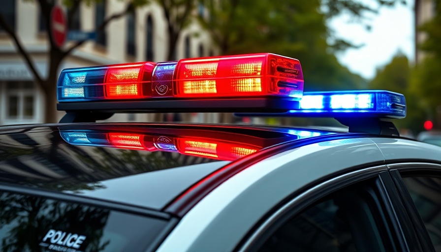 Police car with flashing lights related to offender-focused programs.