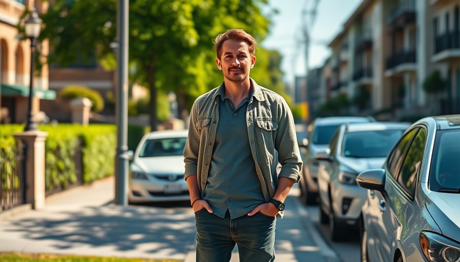 Man standing on a sunny sidewalk near cars illustrating police use of force.