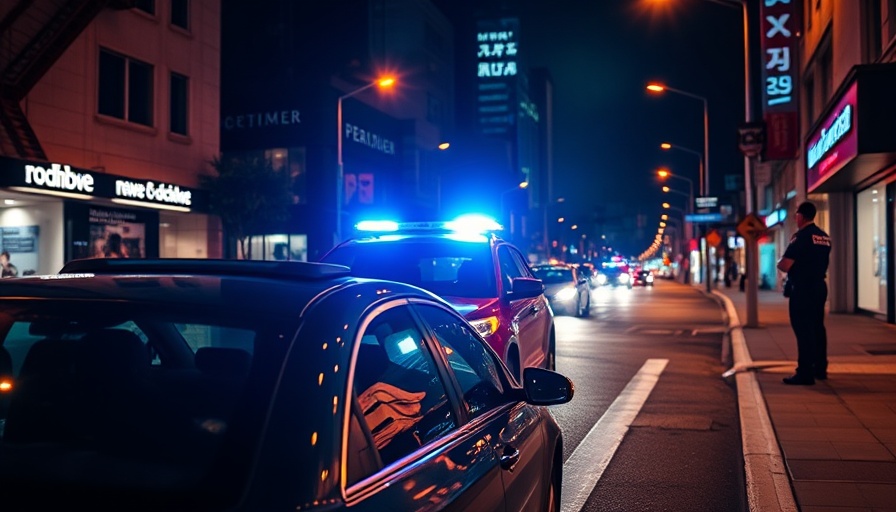 Nighttime street scene highlighting police officer safety.