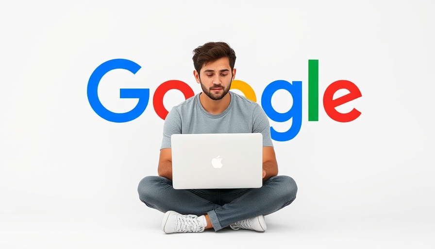 Man with laptop against Google logo highlighting search console issues