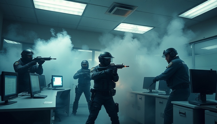 Police technology demonstration in tactical operation.