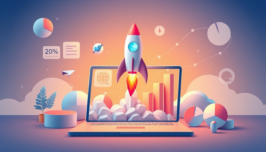 Rocket and graphs illustration symbolizing high-converting landing pages.