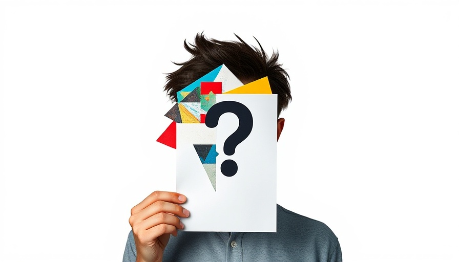 Abstract concept of identity with question mark in graphic design.