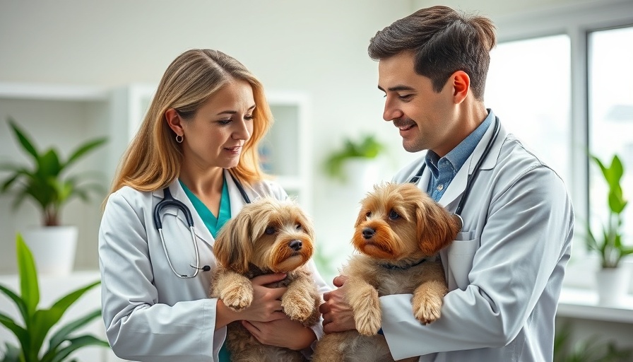 Veterinarian discusses heartworm resistance with dog owner in office.
