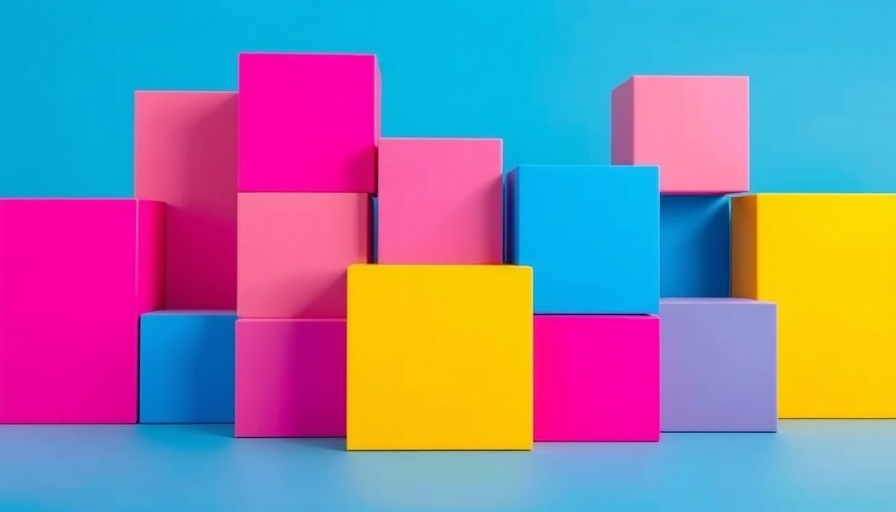 Colorful geometric blocks showcasing modern digital art