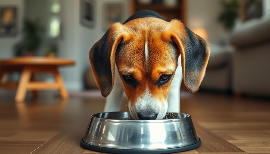 Beagle puppy eating for chronic enteropathy management in canine patients.