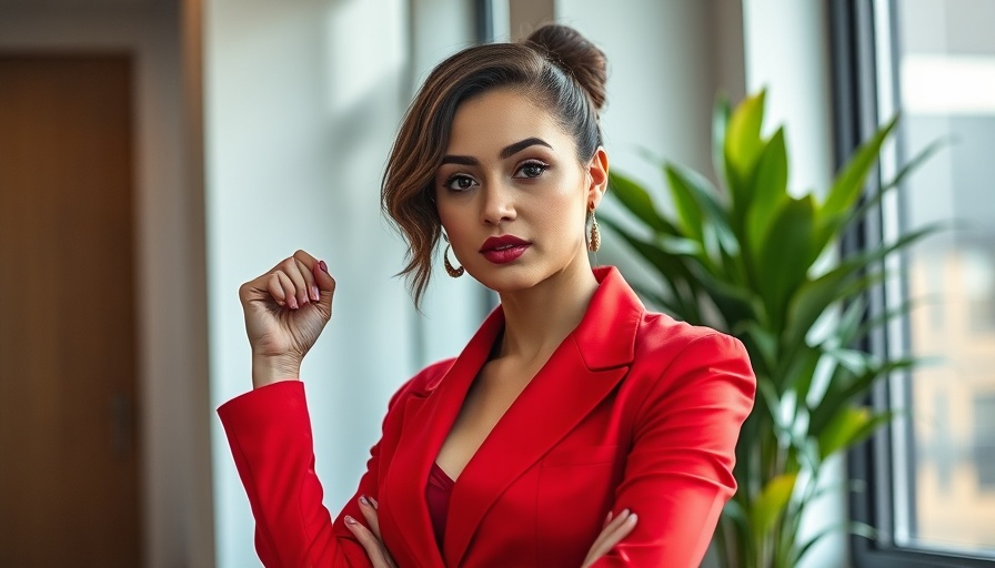 Confident woman on a magazine cover, empowering pose.