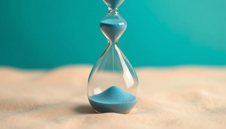 Hourglass with blue sand symbolizing Google's search visibility changes for publishers.