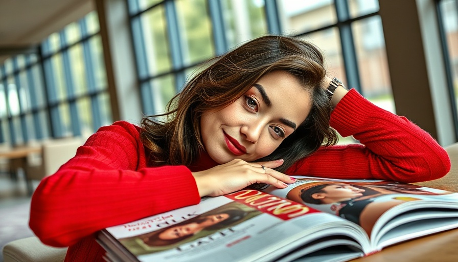 A magazine cover featuring a woman in a red sweater, embodying future-proofing real estate portfolio against climate change.