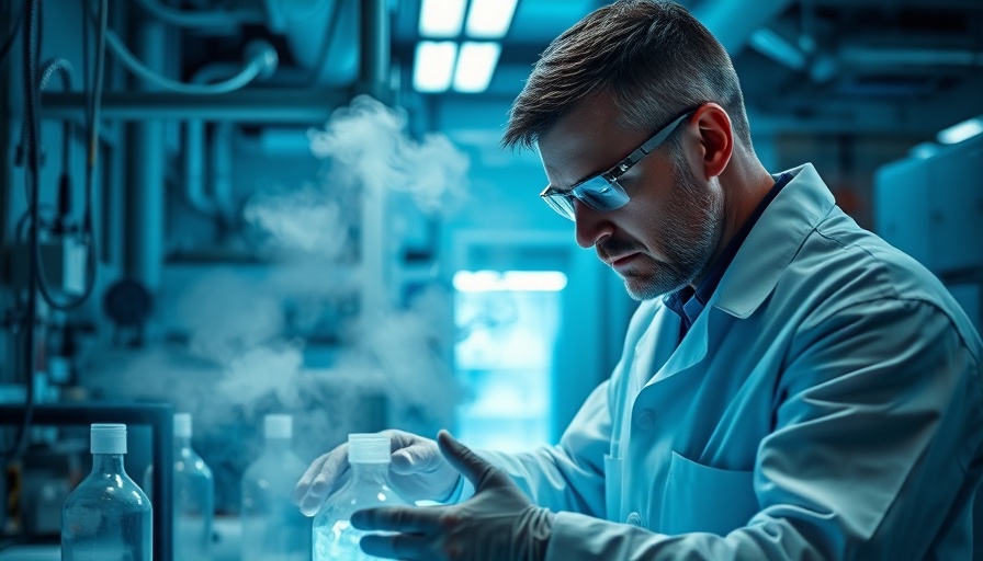 Animal genetics research professor working in a lab with cryogenic equipment.