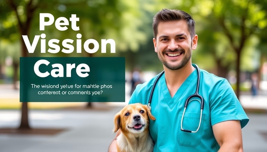 Veterinarian shares tips on pet vision changes with a vibrant graphic design.
