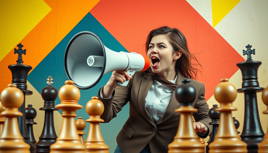 Abstract marketing strategy concept with woman and chess