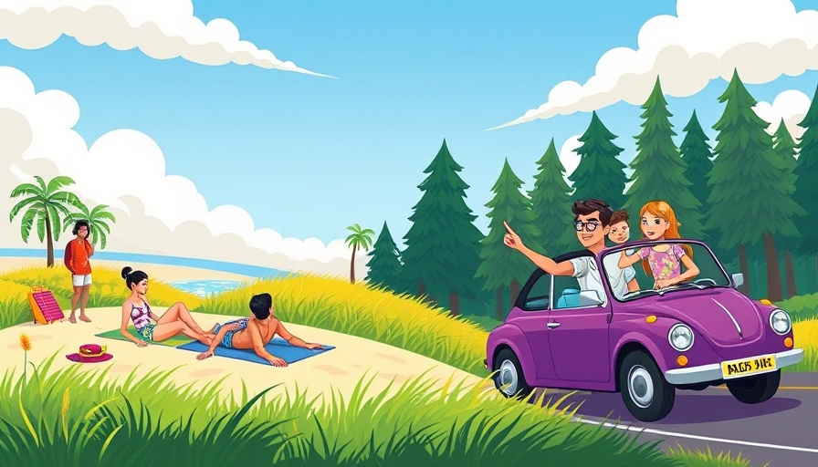 AI-Powered Travel Planning Tools illustration with diverse travel scenes.