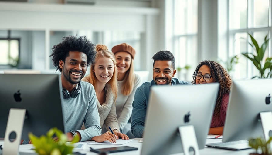 AI in social media for MedSpas, diverse people working in a modern office.
