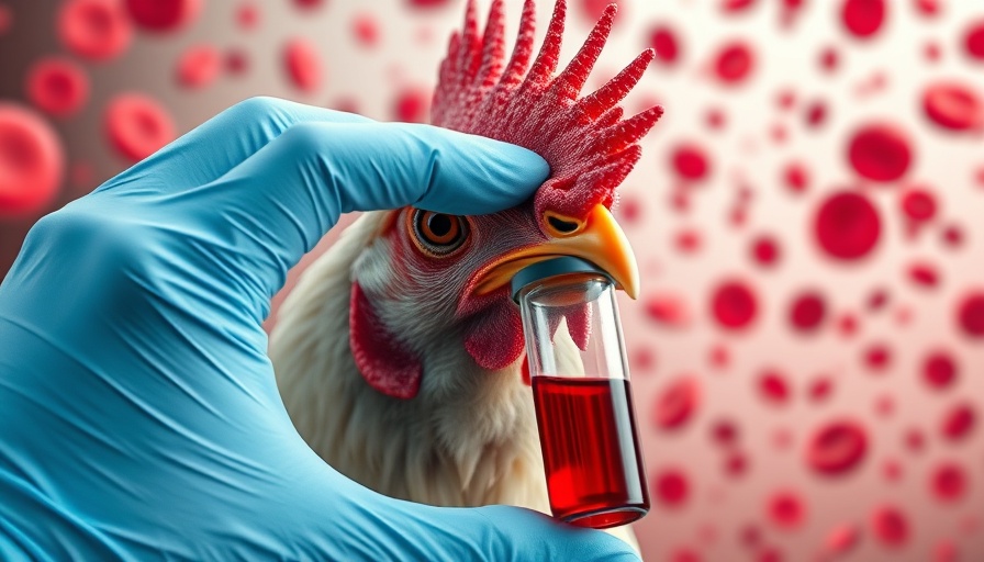 One Health veterinary practice with chicken and blood sample.