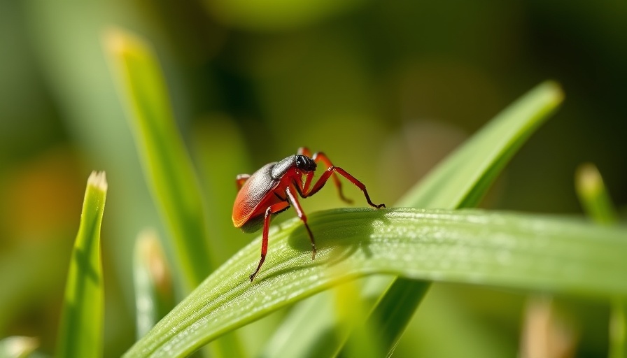 Tick on grass linked to parasite-borne diseases in pets.