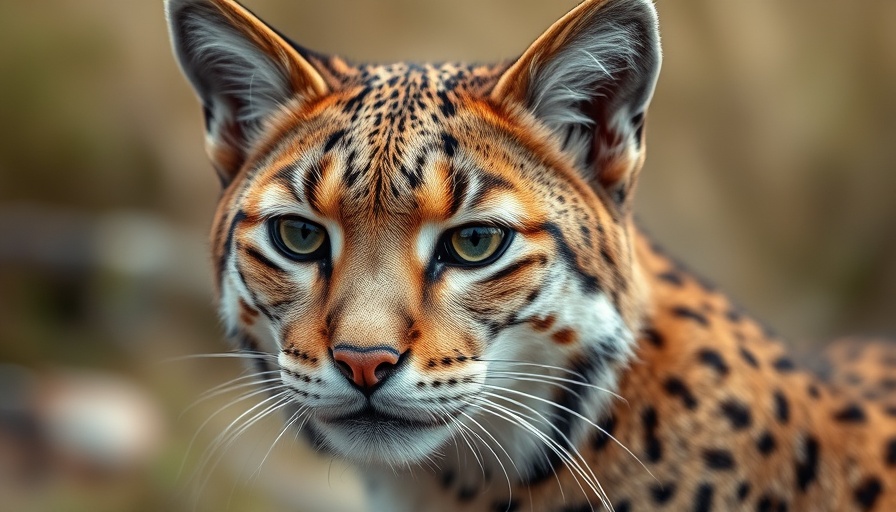 Alert bobcat in natural setting, potential avian influenza study subject.