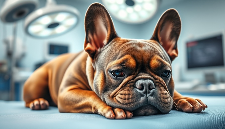 2025 ACVAA small animal anesthesia guidelines: sedated French Bulldog on operating table.