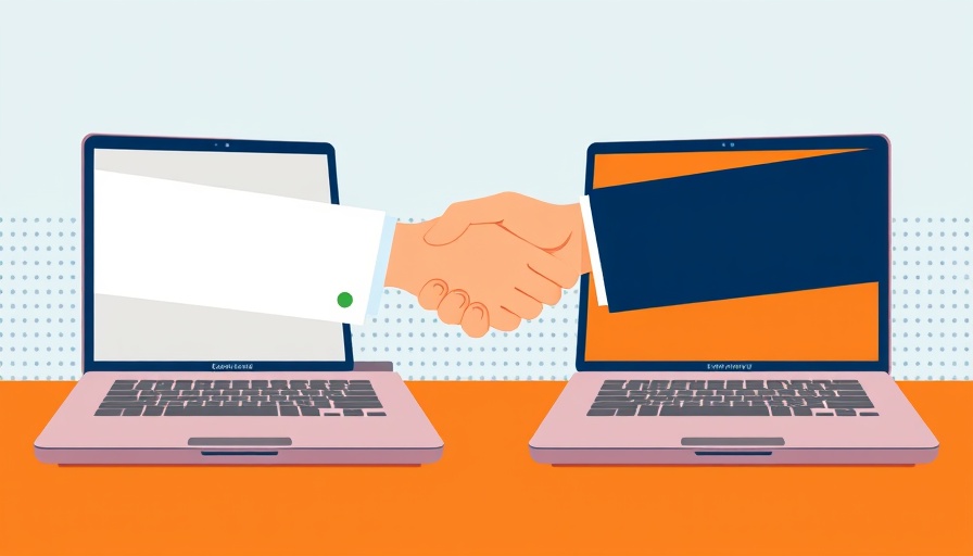 Digital handshake symbolizing local business partnerships for authority and visibility.