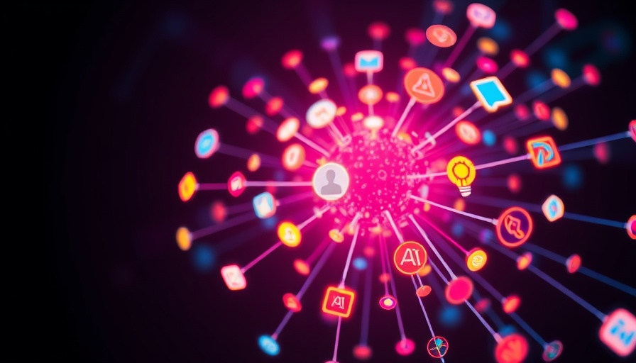 Abstract AI network for generative AI in marketing.