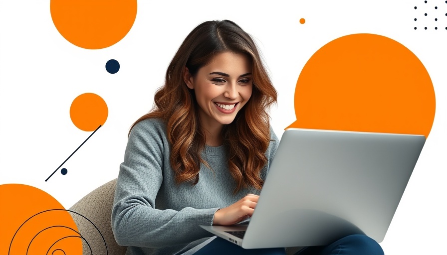 Woman analyzing vanity metrics in marketing on a colorful backdrop