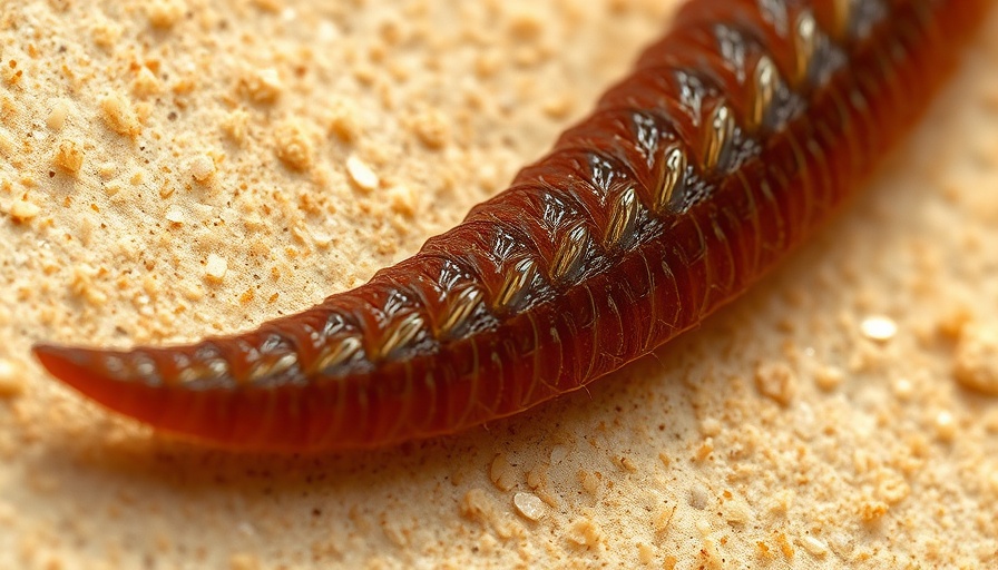 Tapeworm segment close-up showing prevention need with Simparica Trio.