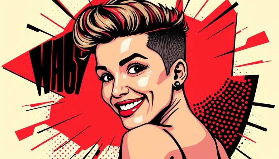 Pop art style person, masters in marketing, bold design