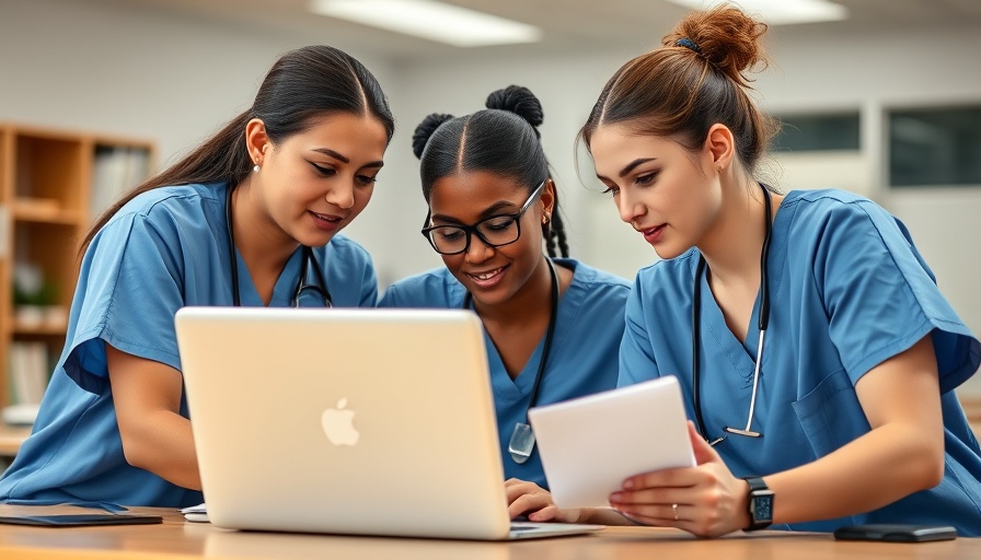 Students at Utah State University College of Veterinary Medicine collaborating on laptop.
